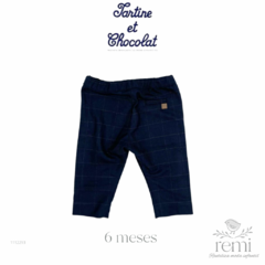 Pantalón de vestir capri azul con lineas cafés 6 meses Tartine et Chocolat - comprar en línea