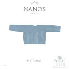 Jubón de punto azul claro con bordados olivo 6 meses Nanos