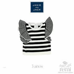 Blusa tejida líneas blancas y negras 3 años Janie and Jack