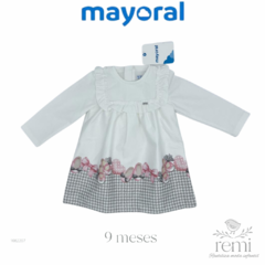 Vestido con estampado zapatitos rosas 9 meses Mayoral