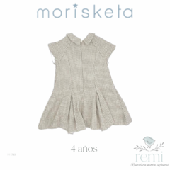 Vestido pata de gallo beige de lana 4 años Morisketa - comprar en línea