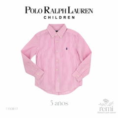 Camisa líneas blancas y rosas 5 años Polo Ralph Lauren