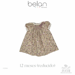 Vestido beige con flores rosas 12 meses (reducido) Belán