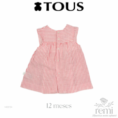 Vestido acabado lino líneas blancas y rosas 12 meses Tous - comprar en línea