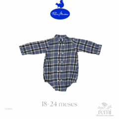 Camisa body azul cuadros 18-24 meses Patricia Mendiluce