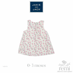 Vestido de pana blanco con florecitas rosas 0-3 meses Janie and Jack - comprar en línea