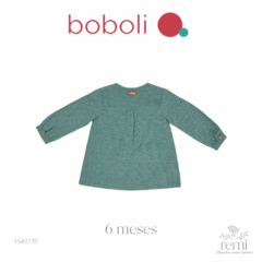 Vestido verde con flores bordadas 6 meses Boboli - comprar en línea