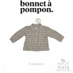 Conjunto 2 piezas camisa líneas grises, blancas y rosas con pantalón pana a juego 6 meses Bonnet a Pompon - comprar en línea