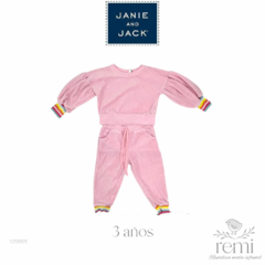 Conjunto 2 piezas pants y sudadera corta rosa 3 años Janie and Jack