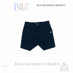 Conjunto short azul marino con camisa cuadros verdes y blancos 24 meses (poco reducido) Paz Rodríguez y Dulces en internet
