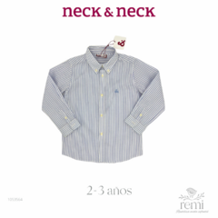Camisa líneas blancas y azules 2-3 años Neck & Neck