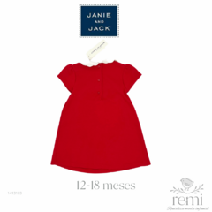 Vestido rojo con cuello y moño blanco 12-18 meses Janie and Jack - comprar en línea
