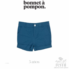 Conjunto camisa gris con short azul 3 años Bonnet a Pompon - comprar en línea