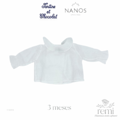 Conjunto peto gris con camisa de manta de cielo blanca 3 meses Nanos y Tartine et Chocolat en internet