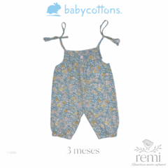 Conjunto 2 piezas overall de flores azules, amarillas y rosas con body 3 meses Baby Cottons - comprar en línea
