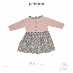 Vestido combinado rosa con flores rosas y acqua 12 meses Primmi - comprar en línea