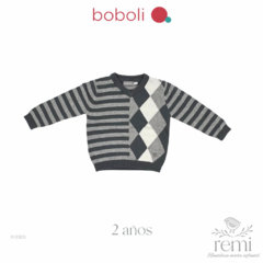 Suéter gris con blanco 2 años Boboli