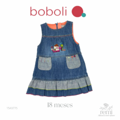 Jumper mezclilla con casita bordada 18 meses Boboli