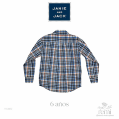 Camisa líneas negras, azules y naranja 6 años Janie and Jack - comprar en línea