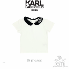 Conjunto 2 piezas peto blanco con camisa blanca y cuello negro 18 meses Karl Legerfeld - comprar en línea