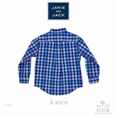 Camisa cuadros azules y acqua 4 años Janie and Jack - comprar en línea
