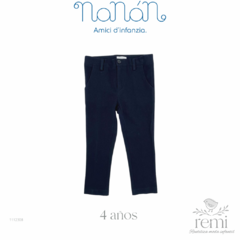 Conjunto pantalón azul pique y camisa de lino café 4 años Nanán y Kiwi St Tropez - comprar en línea