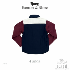 Camisa azul marino con color vino y blanco 4 años Harmont&Blaine - comprar en línea