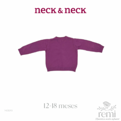 Suéter morado cuello en V con botones 12-18 meses Neck & Neck - comprar en línea