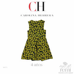 Vestido negro con flores amarillas 4 años Carolina Herrera - comprar en línea