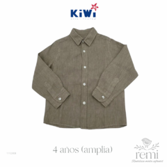 Conjunto pantalón azul pique y camisa de lino café 4 años Nanán y Kiwi St Tropez - REMI