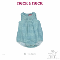 Ranita cuadros blancos y acqua 6 meses Neck & Neck