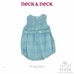 Ranita cuadros blancos y acqua 6 meses Neck & Neck - comprar en línea