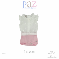 Ranita combinada blanca y rosa 3 meses Paz Rodríguez