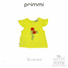 Playera amarilla con flores y mariposa 36 meses Primmi