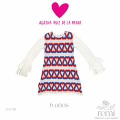 Vestido blanco con corazones 6 años Agatha Ruiz de la Prada