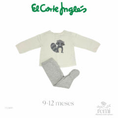 Conjunto 2 piezas jubón mapache y polaina 9-12 meses Baby El Corte Inglés