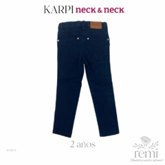 Conjunto pantalón y suéter tejido café con detalles azul marino 2 años Karpi y Neck&Neck en internet