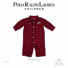 Mameluco cuadros rojos y negros 3 meses Polo Ralph Lauren