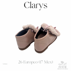 Botín charol con peluche rosa palo 26 Europeo (17 mex) Clarys - REMI