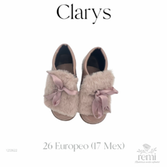 Botín charol con peluche rosa palo 26 Europeo (17 mex) Clarys