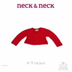 Suéter rojo tejido 6-9 meses Neck & Neck