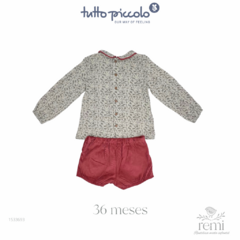 Conjunto 2 piezas camisa ramitas y short pana 36 meses Tutto Piccolo - comprar en línea