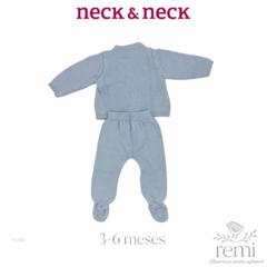 Conjunto 2 piezas jersey y polaina de punto azul 3-6 meses Neck & Neck - comprar en línea