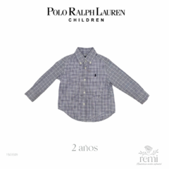 Camisa manga larga cuadritos azules con líneas rojas y verdes 2 años Polo Ralph Lauren