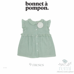 Vestido líneas verdes 9 meses Bonnet a Pompon - comprar en línea