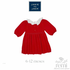 Vestido rojo con cuello blanco 6-12 meses Janie and Jack - comprar en línea