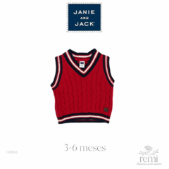 Chaleco rojo con azul marino y blanco 3-6 meses Janie and Jack