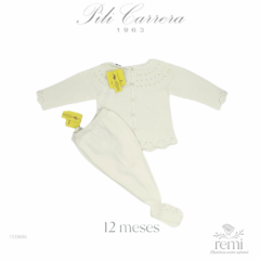 Conjunto de punto color crema 12 meses Pili Carrera - comprar en línea