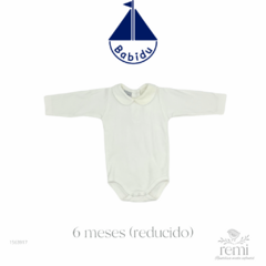 Body blanco cuello pique 6 meses Babidu