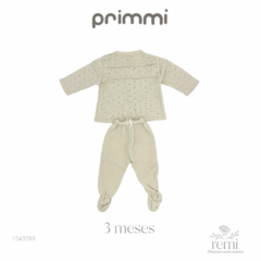 Conjunto de punto beige claro jersey calado 3 meses Primmi - comprar en línea